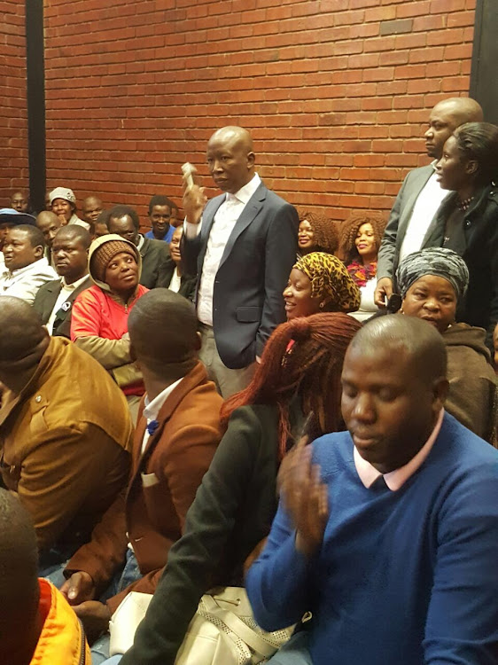 Julius Malema at his lawyer Tumi Mokwena's court appearance