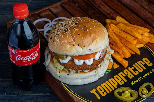 Chicken Burger + Periperi Fries (M) + Select Your Drink