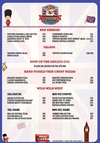 Londoners menu 