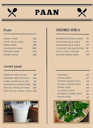 Chaurasiya Ji Paan Palace menu 2