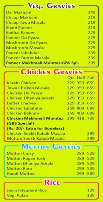 GBS The Barbequers menu 