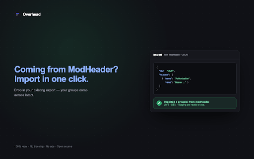 Overhead — HTTP Header Editor screenshot 5
