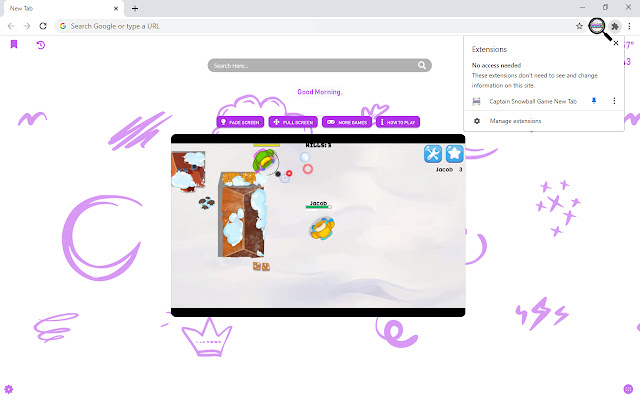 Captain Snowball Game New Tab