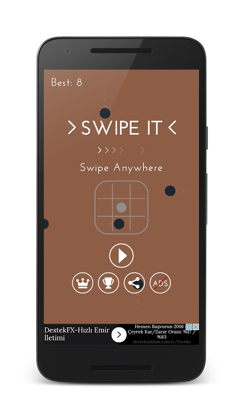 Android application Swipe it screenshort