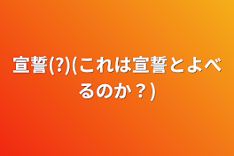 宣誓(?)(これは宣誓とよべるのか？)