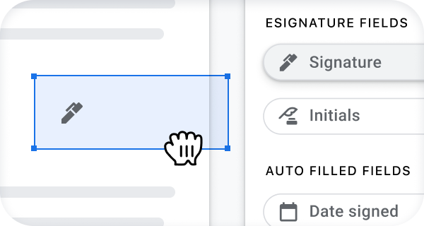 ลากและวางช่องต่างๆ ใน Google เอกสาร