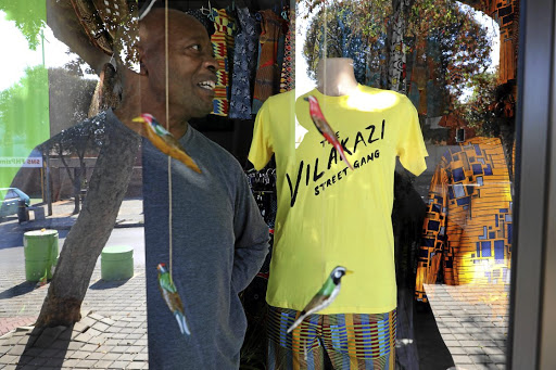 Mxolise Ledwaba in his shop at Vilakazi street in Soweto, during the lockdown due to coronavirus .