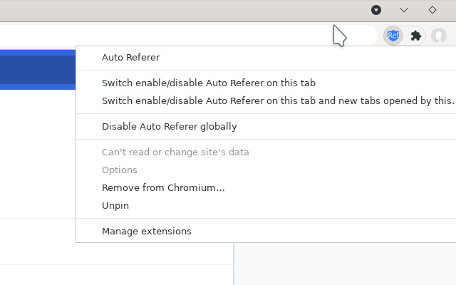 Auto Referer chrome extension