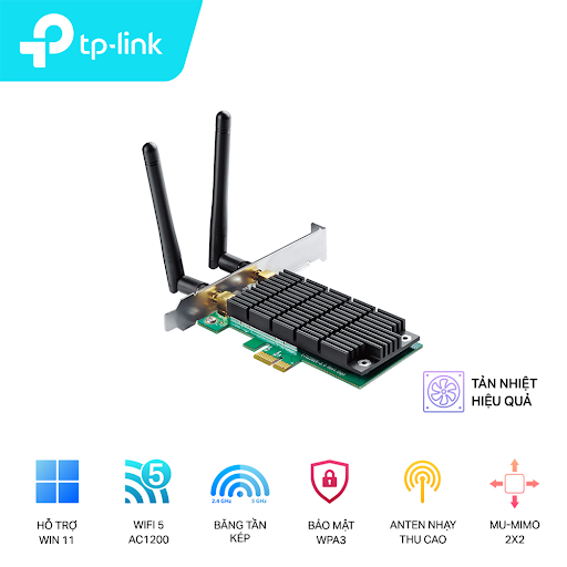 Card mạng không dây TPLink T4E PCI Express Wi-Fi AC1200