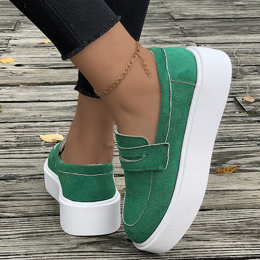 Title 4, New Loafers Platform Round Toe Slip-on Shoes fo...