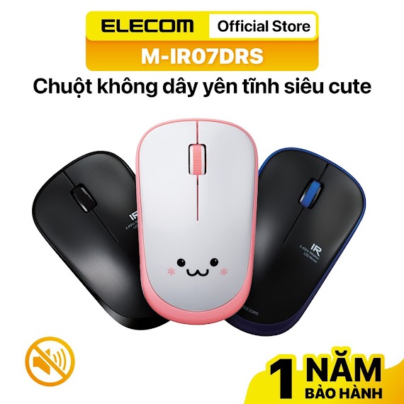 [Mã Bmltm50 Giảm Đến 50K] Chuột Không Dây Yên Tĩnh Dễ Thương Elecom M - Ir07Drs Chính Hãng - Bảo Hành 12 Tháng