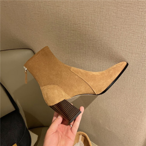 Title 3, Womens Retro Brown Thin Skinny Boots in Cow Le...