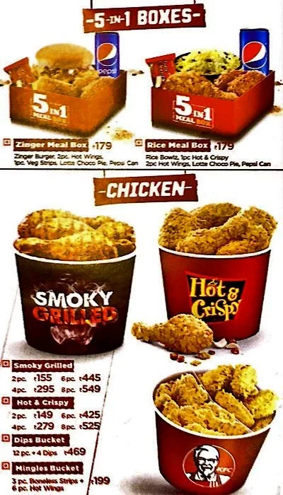 KFC menu 