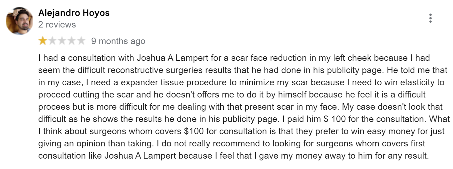 Dr. Joshua A. Lampert, MD review