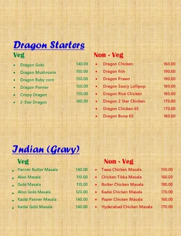 Monishin Nilasoru menu 