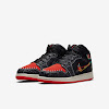 air jordan 1 mid se gs black / sail / chile red