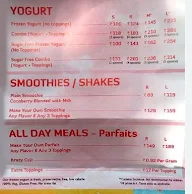 Go Fro - Frozen Yogurt & More menu 1