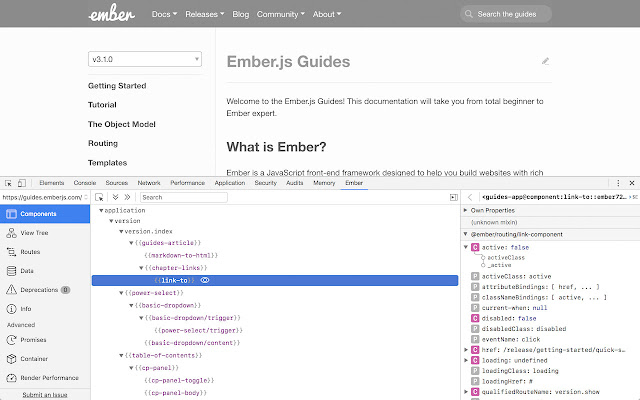 Ember Inspector chrome extension