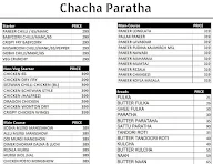 Chacha Paratha menu 1