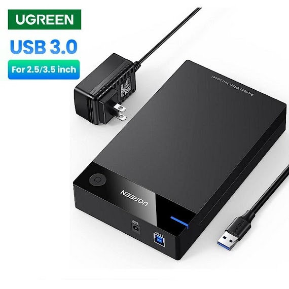 50422 Hộp Box Đựng Ổ Cứng 3.5, | Kèm Nguồn, Dây Sata Rời | Hộp Đựng Ổ Cứng Ngoài Ssd/Hdd