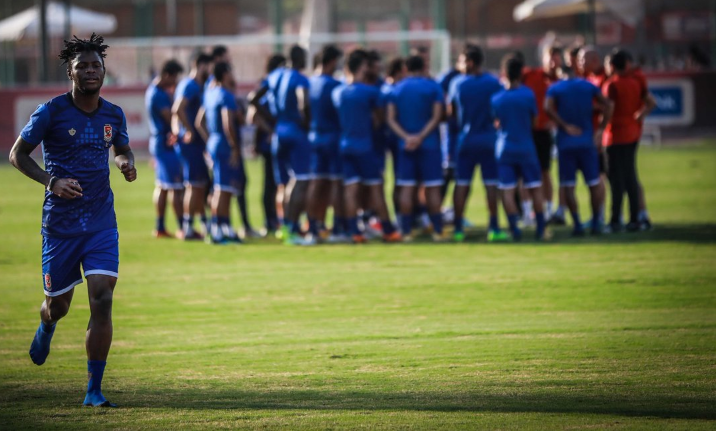 Al Ahly's Bafana Bafana striker Phakamani Mahlambi appears to be training on his own away from the rest of the team in this photo posted by the Egyptian giants on their Twitter account on Thursday August 10 2018.