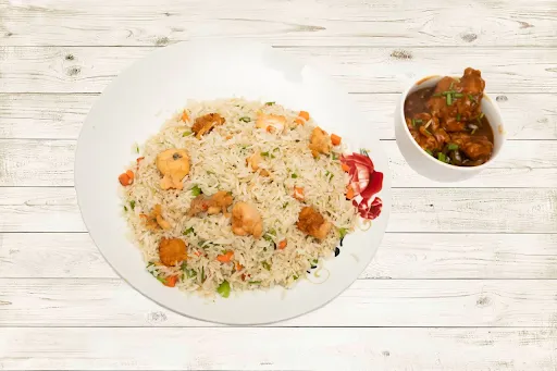Mixed Fried Rice With Chilli Chicken [3 Pieces]