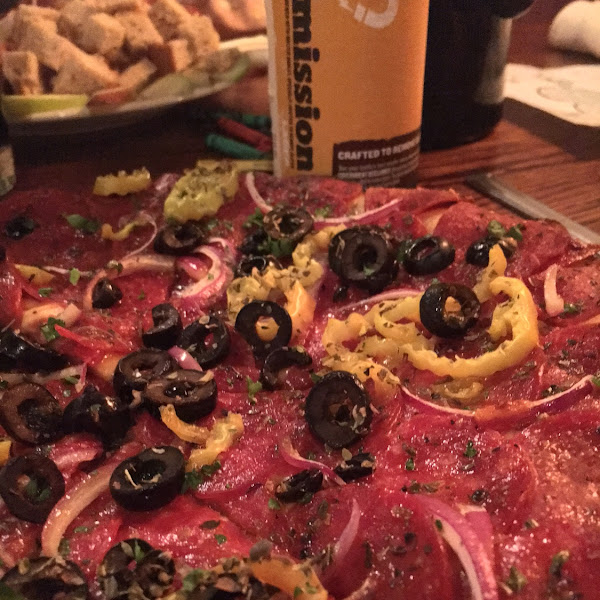 Gf beer is a great way to top off this amazing pizza