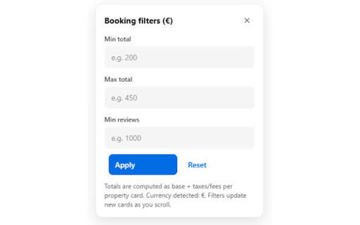 Booking.com enhanced filters screenshot 3