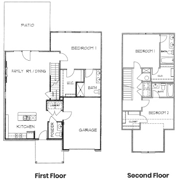 Mahogany Townhome Floorplan Diagram