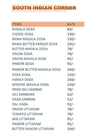 South Indian Corner menu 1