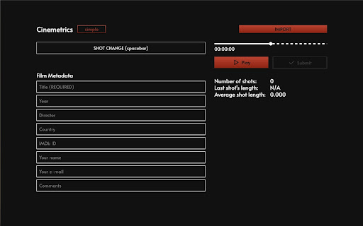 Cinemetrics Measurement Tool