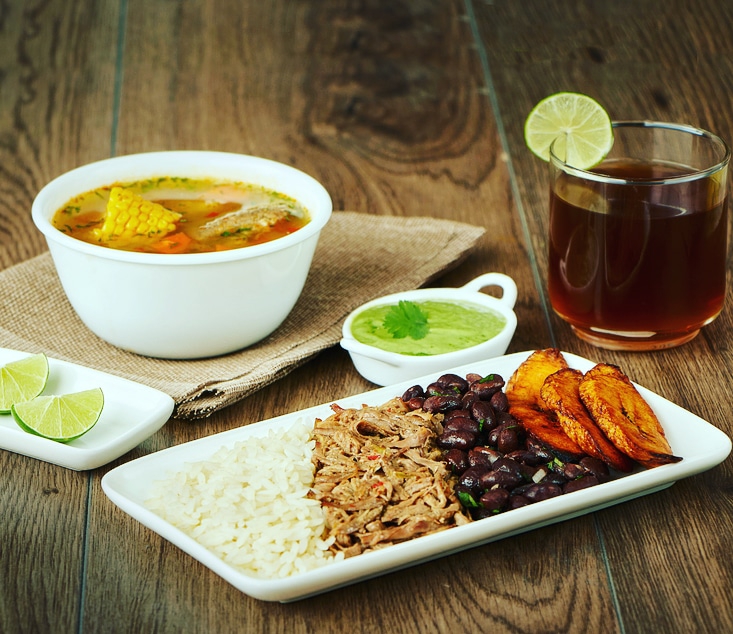 Sancocho soup and Pabellon Criollo