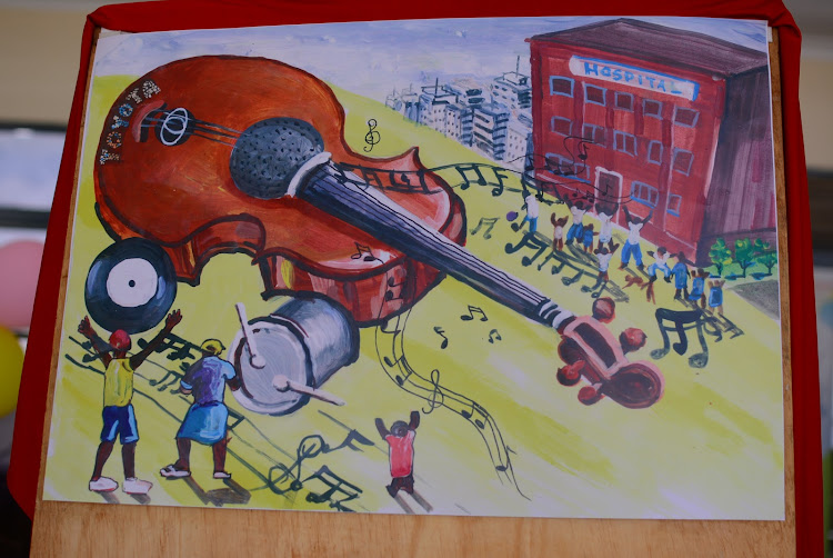 The winning painting in the 12-15 years category by Cynthia Bukanza, 14