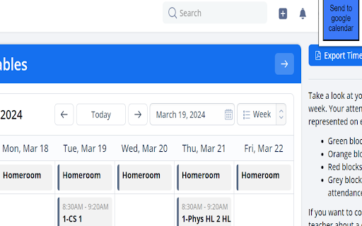 Managebac Timetable to Google Calendar