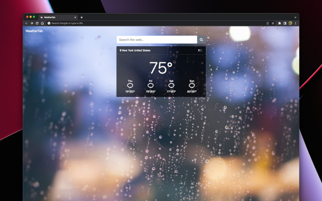 Weather Tab chrome extension