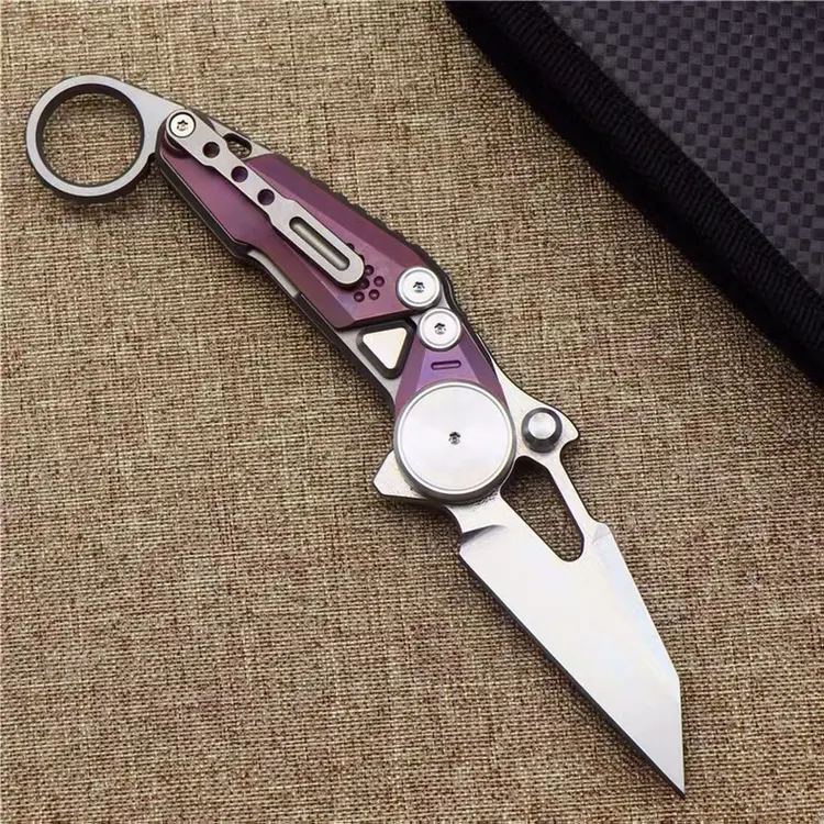 Opvouwbaar mes van titanium legering met hoge hardheid. Lichtgewicht en sterk voor precisie snijden, ideaal voor dagelijks gebruik en avontuur.