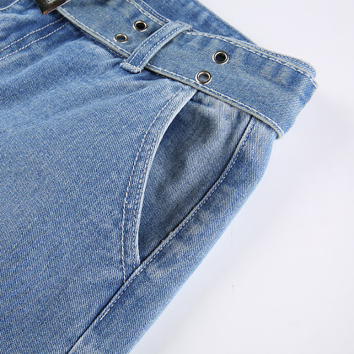 Title 13, Vintage Mid Rise Belt Drawstring Straight Casua...