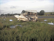 CARNAGE: Sixteen people were 
       killed in a head-on collision between a truck and a minibus taxi outside Bronkhorstspruit. Photo: McKeed Kotlolo