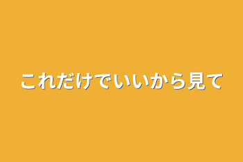 これだけでいいから見て