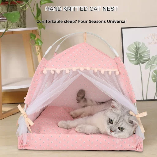 Enclosed pet tent dens,Portable Pet Tent with Breathable Cushion, Perfect for Small Dogs and Cats