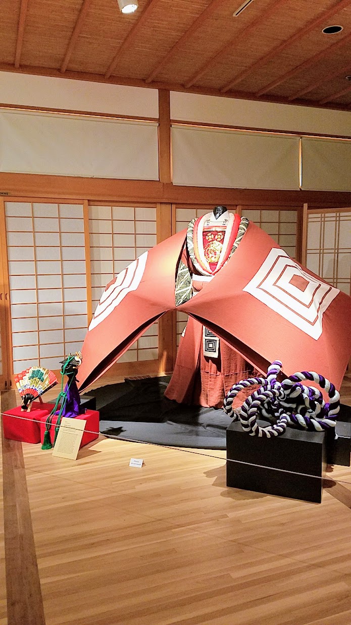 Visiting the Portland Japanese Garden - Kabuki Costumes that were on exhibit in The Pavilion during our visit