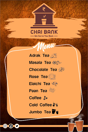 Chai Bank menu 