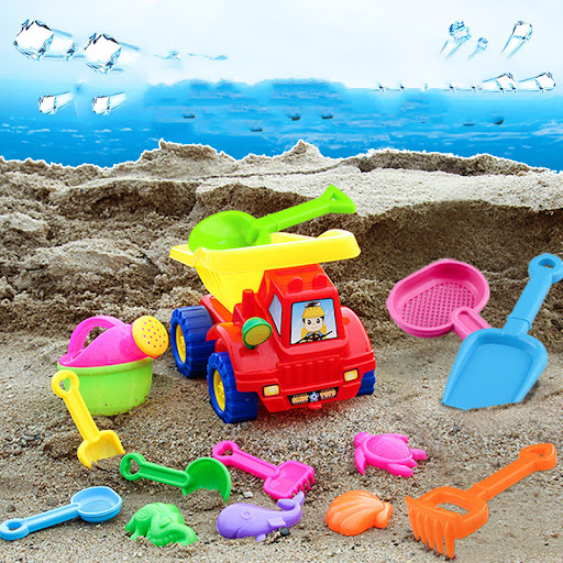 Title 6, Childrens Beach Toy Car Set Baby Play Sand Dig...