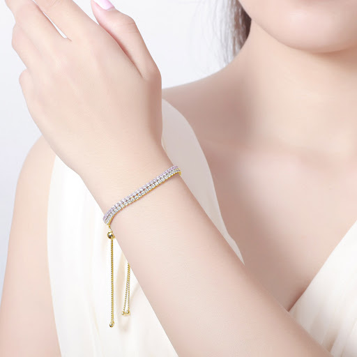 Title 8, Exquisite full diamond single row tennis bracel...