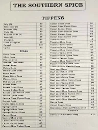 Southern Spice menu 1