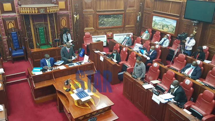 Kirinyaga Governor Anne Waiguru before the Senate special committee formed to investigate her impeachment charges on Tuesday, June 23, 2020.