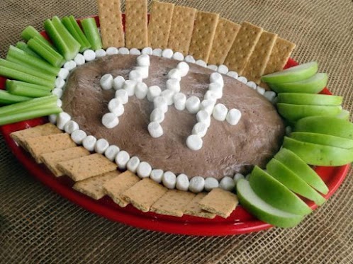 Chocolate Fluffernutter Football Dip