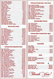 Hotel Sairaj menu 3