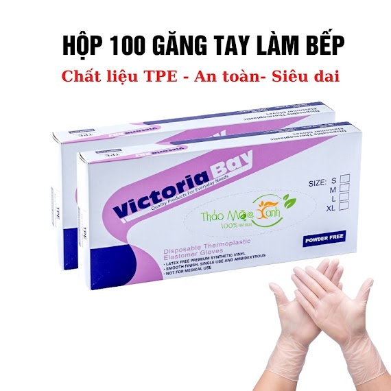 Găng Tay Nấu Ăn Làm Bếp Siêu Dai Victoria Bay Chất Liệu Tpe Không Mùi Chống Nhăn