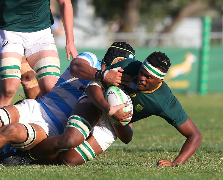 Phendulani Buthelezi during the Under 20 International Series match between South Africa and Argentina at Paul Roos Gymnasium on April 17, 2019 in Stellenbosch, South Africa. Picture: CARL FOURIE / GALLO IMAGES